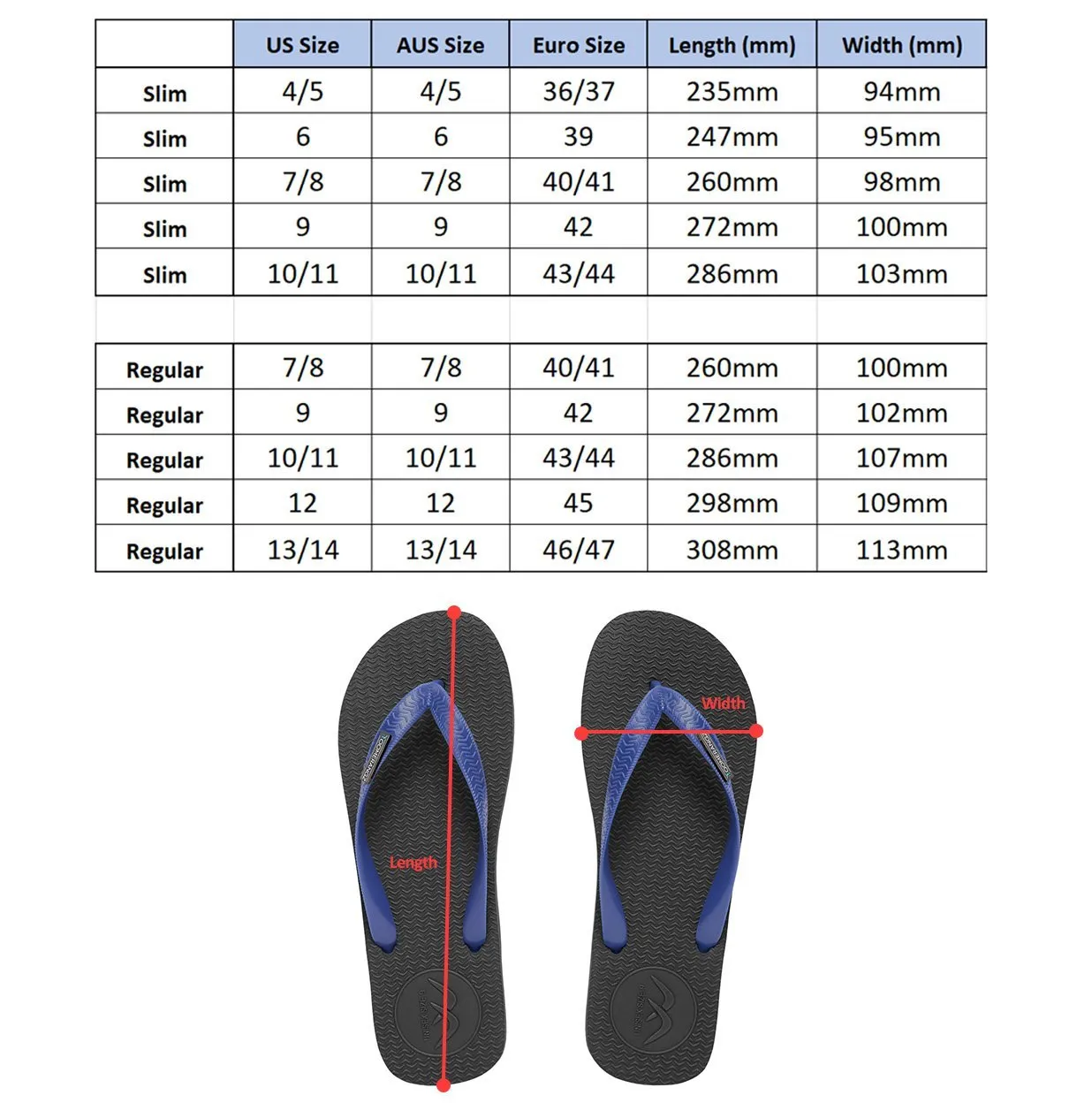 Slim Black/Pink Flip-Flops
